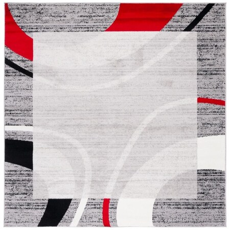 Safavieh 6 ft. 7 in. x 6 ft. 7 in. Skyler Power Loomed Square Area Rug Grey & Red SKY761F-7SQ